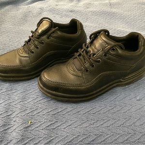 Men rockport world tour classic black shoes sz 9.5 XW  80$ NEGO